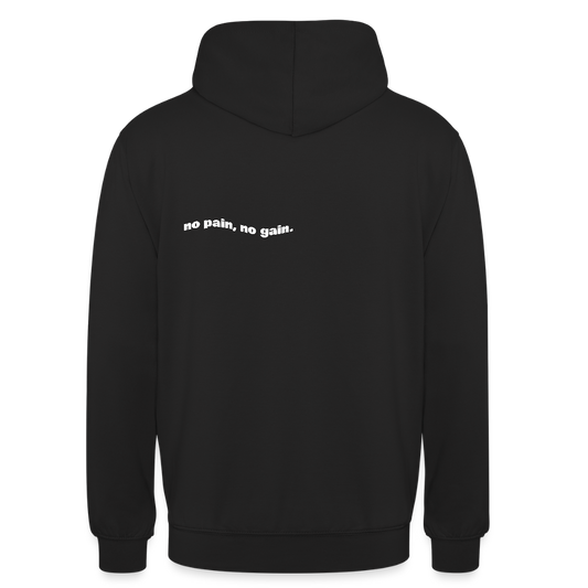 "no pain, no gain." hoodie - black - black